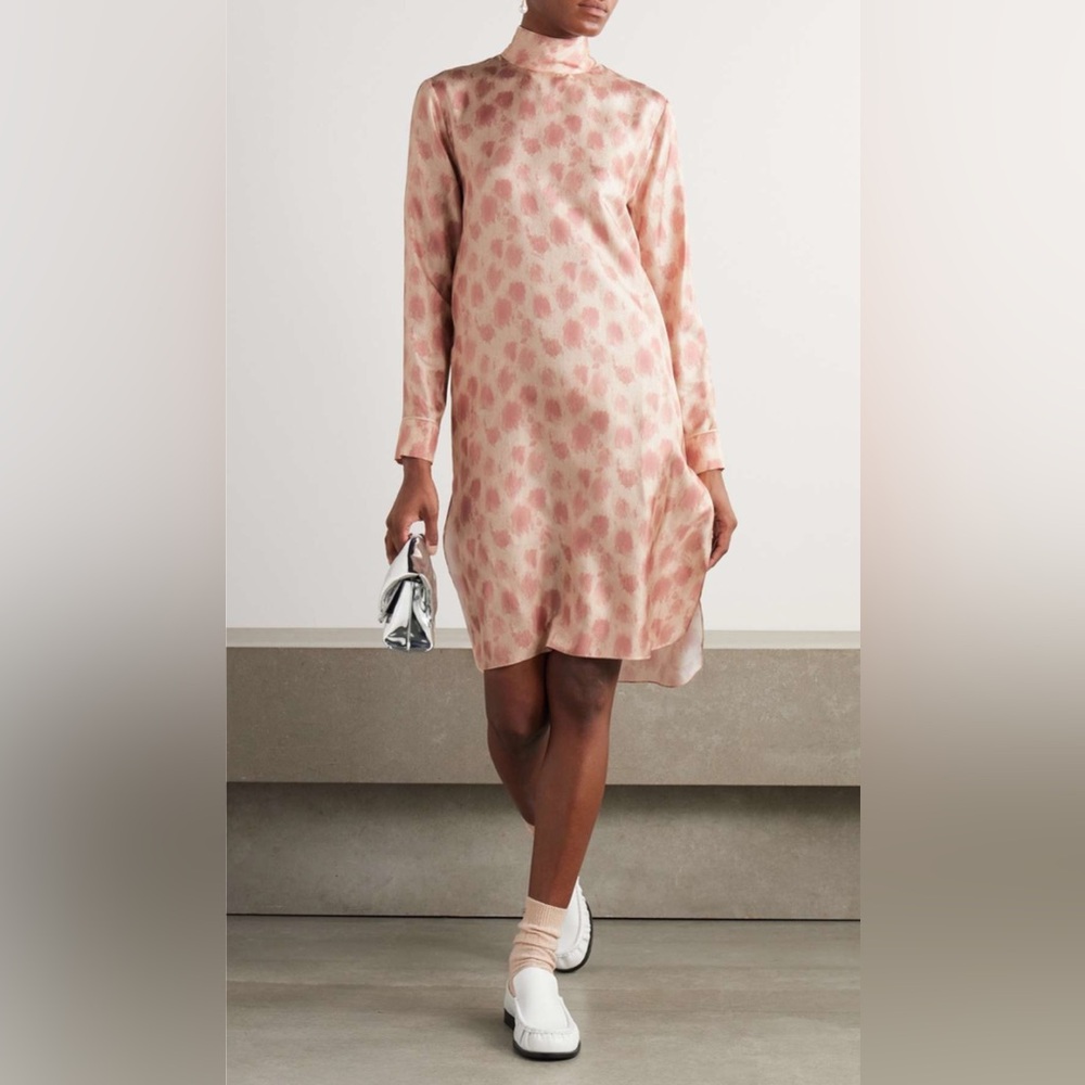 BRAND NEW $1695 MARNI Crayon Leopard 100%  Silk Twill Antique Rose IT 38 US 2